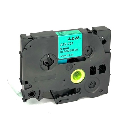 Páska ATZ-721 zelená/černý tisk, 9 mm