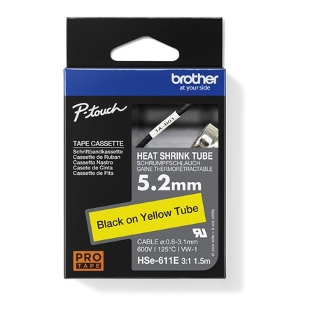 Bužírka Brother HSE-611E žlutá, 5,2 mm