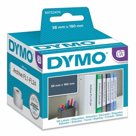 Papírové štítky Dymo S0722470, 190x36 mm, 110 ks