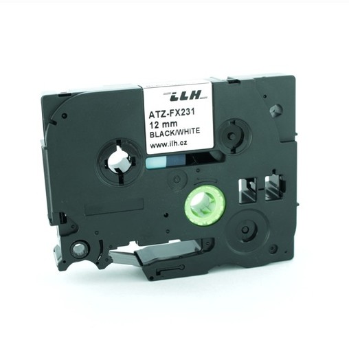 Páska ATZ-FX231 bílá/černý tisk, 12 mm, flexibilní