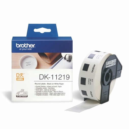 Papírové štítky Brother DK11219 kulaté, průměr 12 mm, 1200 ks