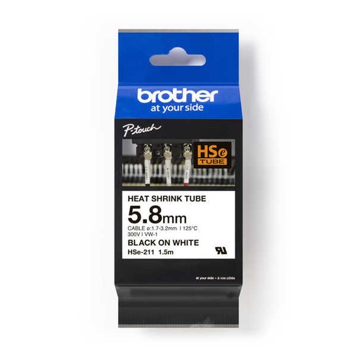 Bužírka Brother HSE-211 bílá, 6 mm
