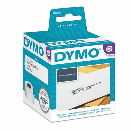Papírové štítky Dymo S0722370, 89x28 mm, 2x130 ks