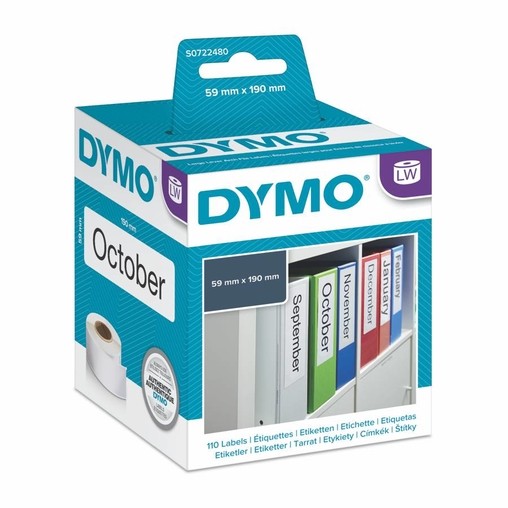 Papírové štítky Dymo S0722480, 190x59 mm, 110 ks